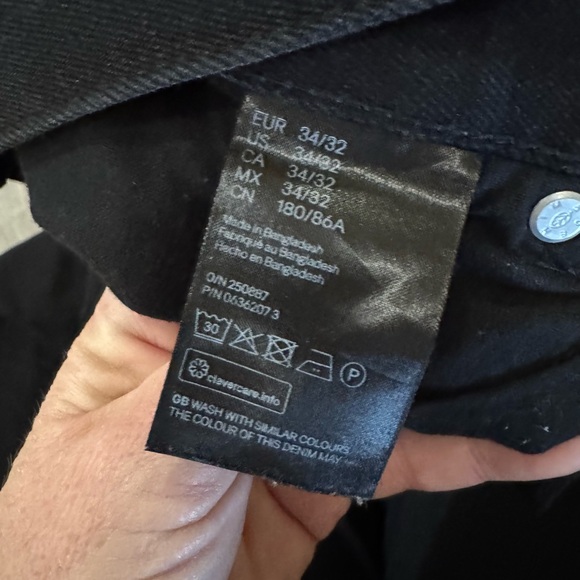 Men's Black Slim Coupe Étroite Denim Pants Size 34 - Picture 7 of 11